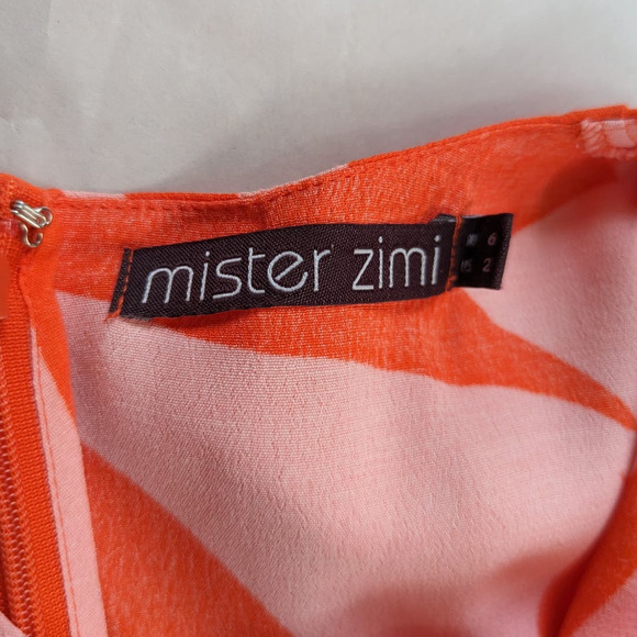Mister Zimi Charlie Playsuit Tropical Orange Sleeveless Romper US 2 Preowned - Picture 5 of 9